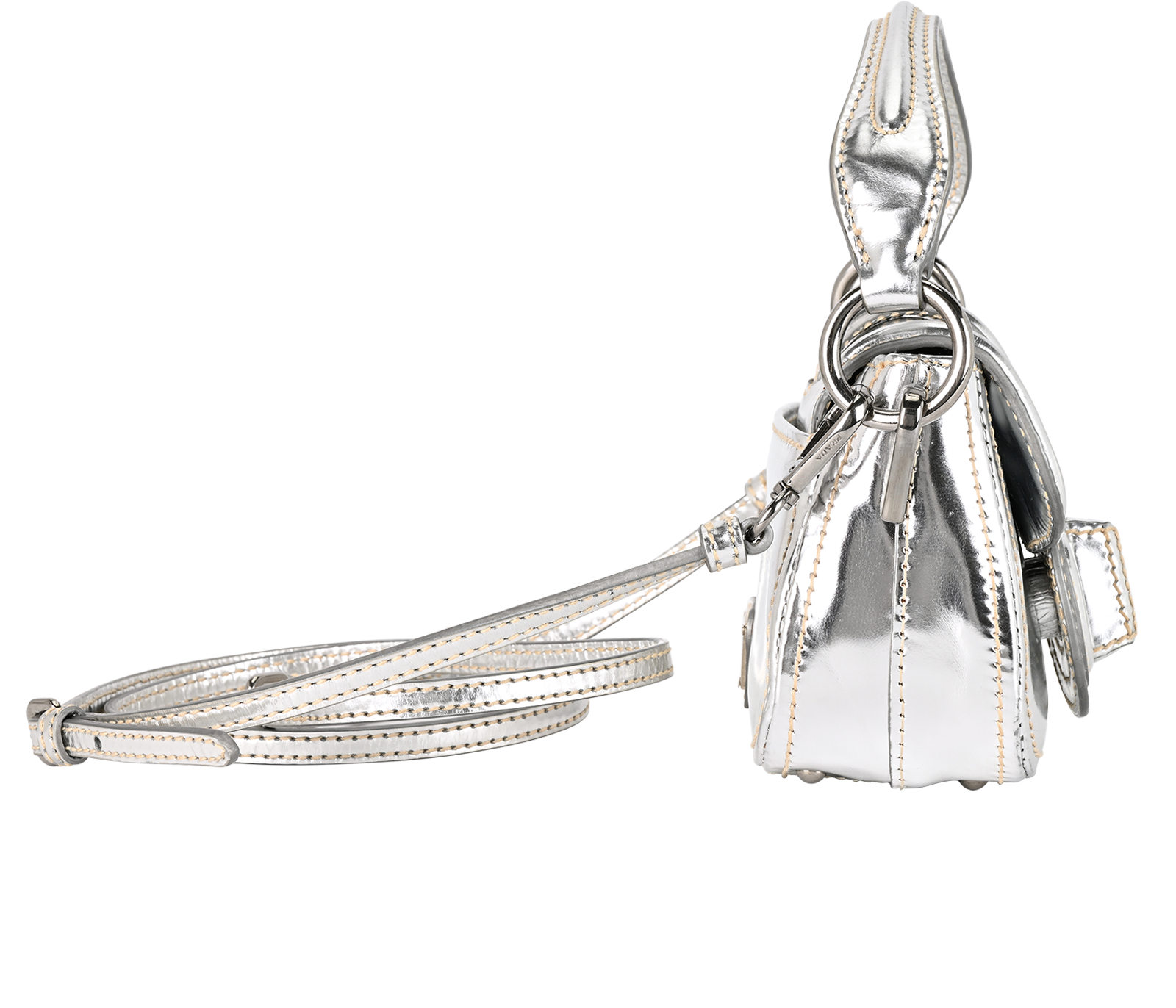 Vintage Crossbody, &pound;250, Handbags, Silver, Patent Leather, Side view